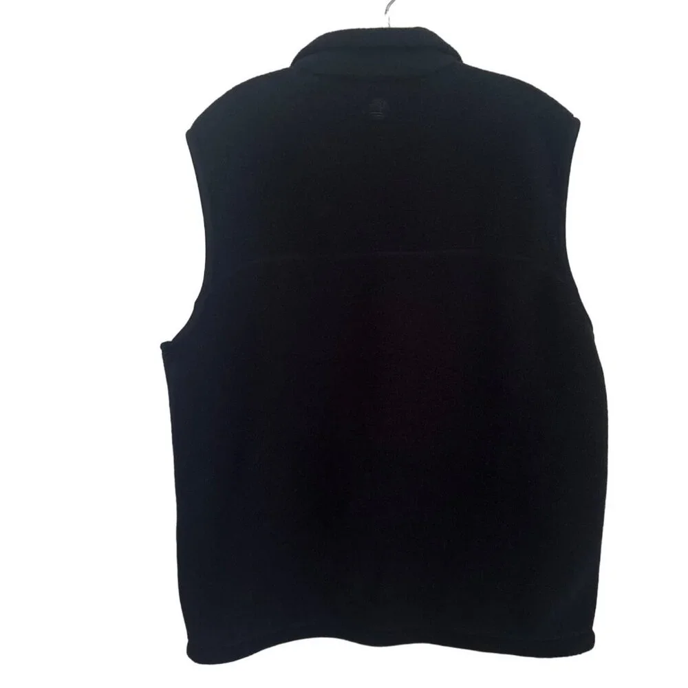 Timberland Stratham Issue Black Polartec Fleece Zip Up Vest, Size Large